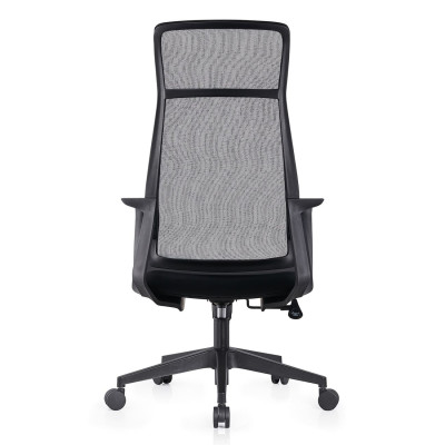 CF2990  Πολυθρόνα Γραφείου Διευθυντή, Mesh Γκρι, Ύφασμα Μαύρο